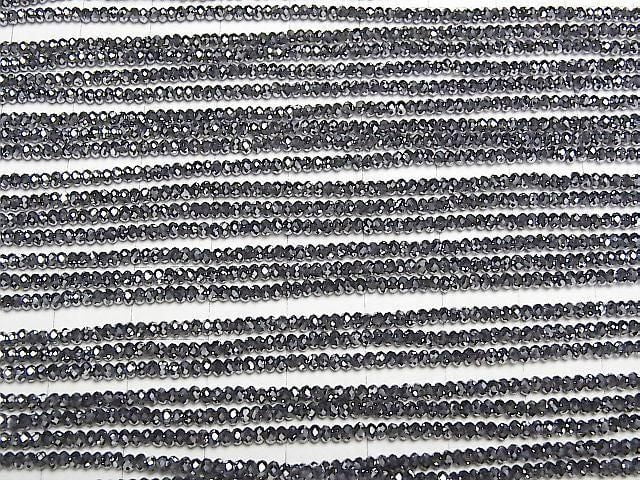 [Video]High Quality! Terahertz Faceted Button Rondelle 2x2x1mm 1strand beads (aprx.15inch/38cm)