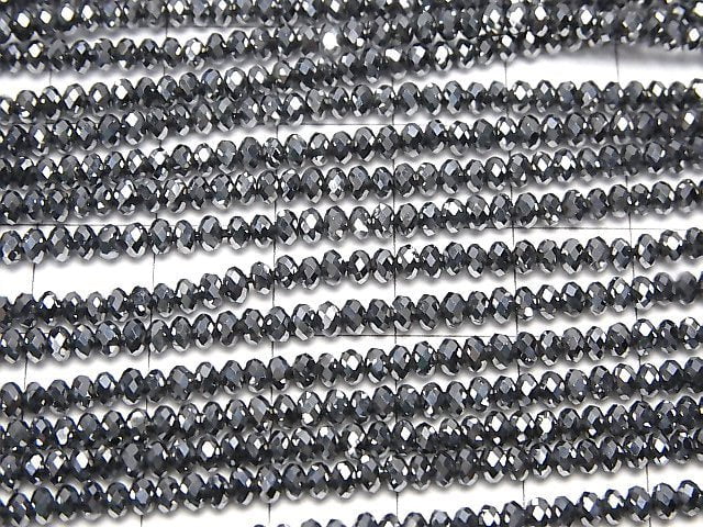 [Video]High Quality! Terahertz Faceted Button Rondelle 3x3x2mm 1strand beads (aprx.15inch/37cm)