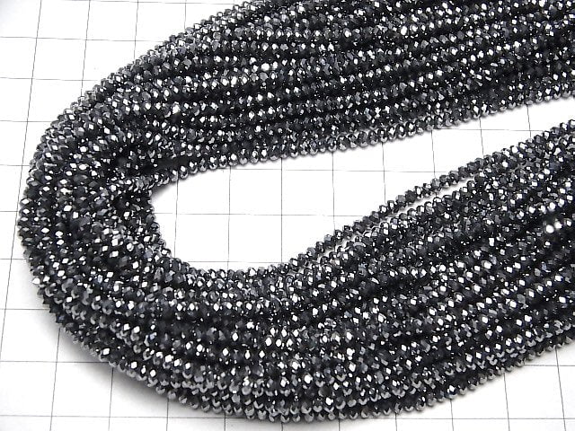 [Video]High Quality! Terahertz Faceted Button Rondelle 3x3x2mm 1strand beads (aprx.15inch/37cm)