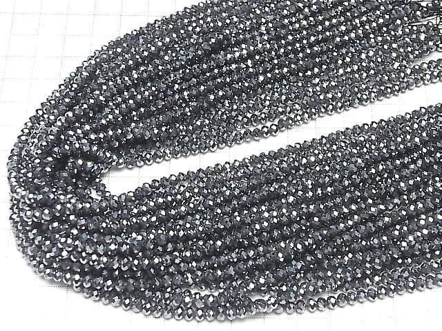 [Video] High Quality! Terahertz Faceted Button Rondelle 4x4x3mm 1strand beads (aprx.15inch/36cm)