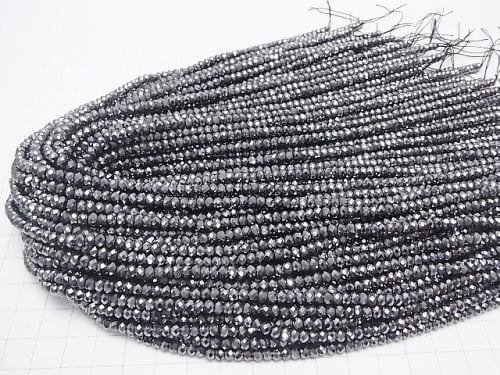 [Video] High Quality!  1strand $9.79! Terahertz  Faceted Button Roundel 4x4x3mm 1strand beads (aprx.15inch/37cm)