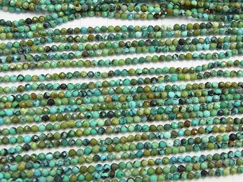 High Quality!  1strand $8.79! Turquoise AA Faceted Round 2mm  1strand beads (aprx.15inch/38cm)