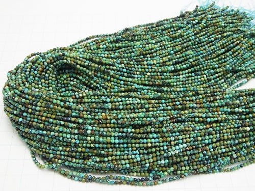 High Quality!  1strand $8.79! Turquoise AA Faceted Round 2mm  1strand beads (aprx.15inch/38cm)