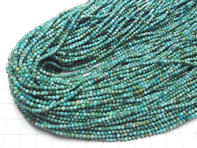 [Video] High Quality!  Turquoise AA+ Faceted Round 2mm  1strand beads (aprx.15inch/37cm)