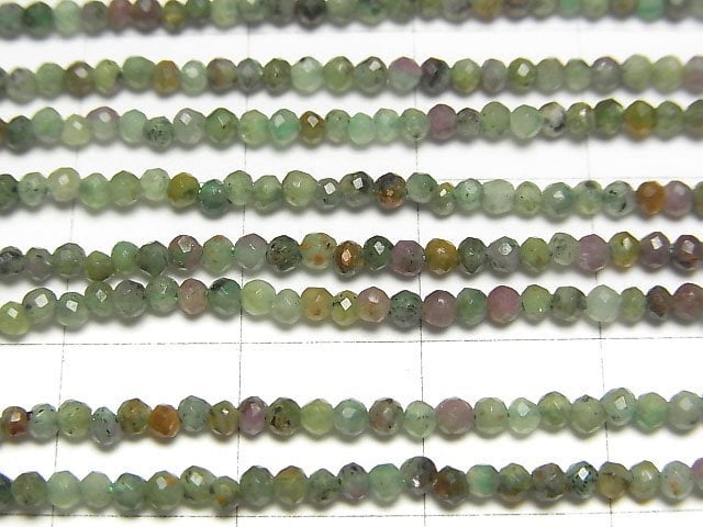 [Video]High Quality! Ruby Inzoisite Faceted Round 2mm 1strand beads (aprx.15inch/38cm)