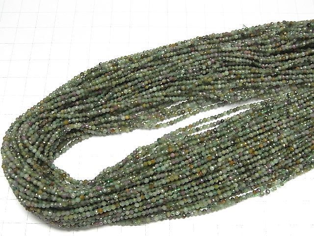 [Video]High Quality! Ruby Inzoisite Faceted Round 2mm 1strand beads (aprx.15inch/38cm)