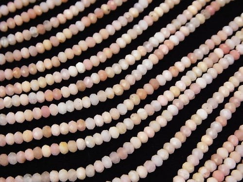 High Quality! 1strand $13.99! Pink Opal AA ++ Faceted Button Roundel 3 x 3 x 2 mm 1strand beads (aprx.15 inch / 38 cm)