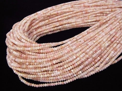 High Quality! 1strand $13.99! Pink Opal AA ++ Faceted Button Roundel 3 x 3 x 2 mm 1strand beads (aprx.15 inch / 38 cm)