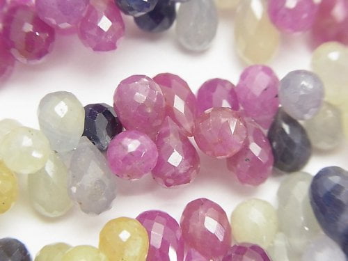 Drop, Faceted Briolette, Sapphire Gemstone Beads