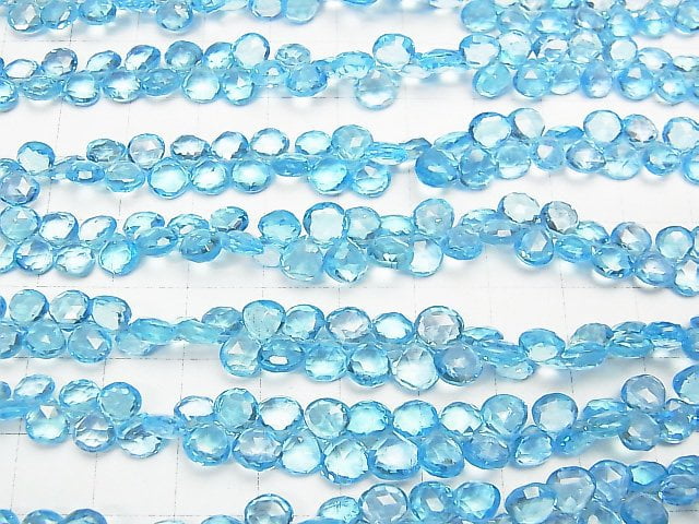 [Video] High Quality Swiss Blue Topaz AAA Chestnut Faceted Briolette 1/4 or 1strand beads (aprx.7inch / 18cm)