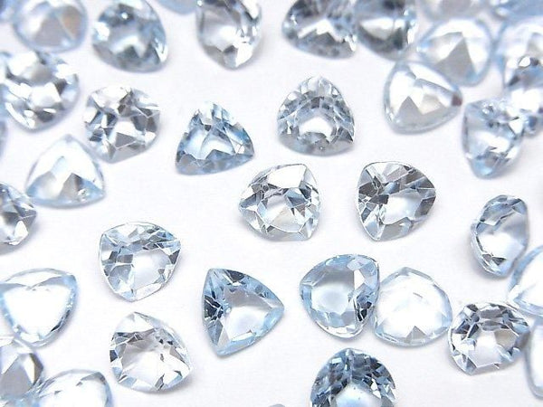[Video]High Quality Sky Blue Topaz AAA Loose stone Triangle Faceted 6x6mm 5pcs