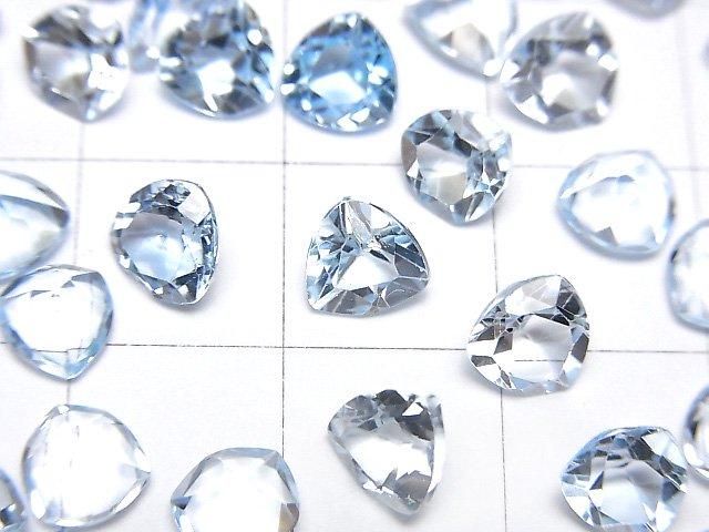 [Video]High Quality Sky Blue Topaz AAA Loose stone Triangle Faceted 6x6mm 5pcs