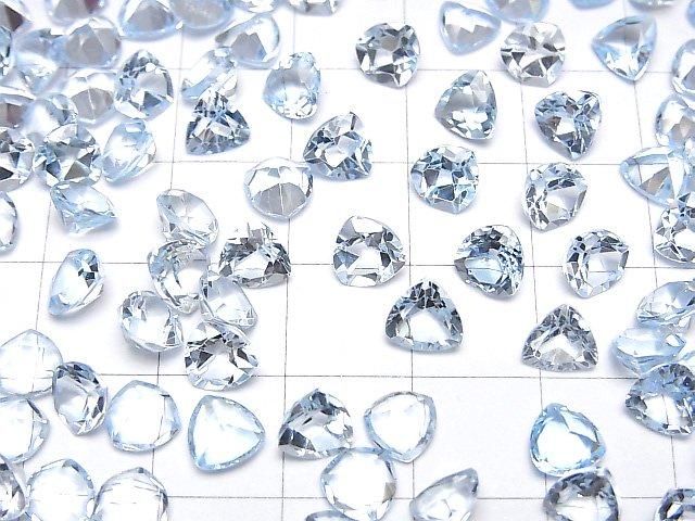 [Video]High Quality Sky Blue Topaz AAA Loose stone Triangle Faceted 6x6mm 5pcs