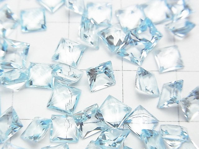 [Video] High Quality Sky Blue Topaz AAA Loose stone Princess Cut 5x5mm 5pcs