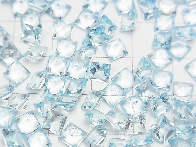 [Video] High Quality Sky Blue Topaz AAA Loose stone Princess Cut 5x5mm 5pcs