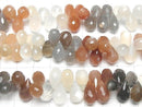 [Video]High Quality Multicolor Moonstone AAA- Drop Faceted Briolette half or 1strand beads (aprx.8inch/20cm)