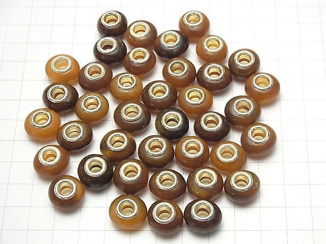 Buffalo Horn Roundel 14mm [5mm hole] Brown 5pcs