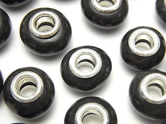 Buffalo Horn Rondelle 14mm [5mm hole] Black 5pcs