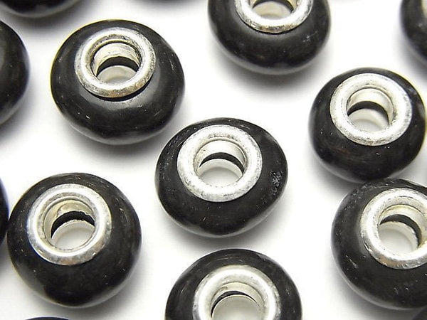 Buffalo Horn Roundel 14mm [5mm hole] Black 5pcs