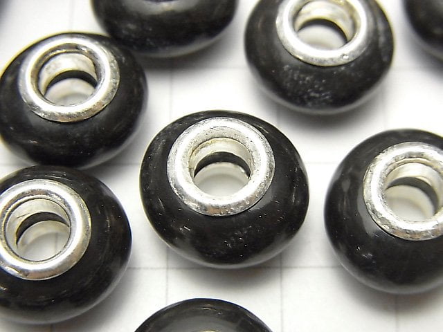 Buffalo Horn Roundel 14mm [5mm hole] Black 5pcs