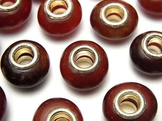 Buffalo Horn Rondelle 14mm [5mm Hole] Red 5pcs
