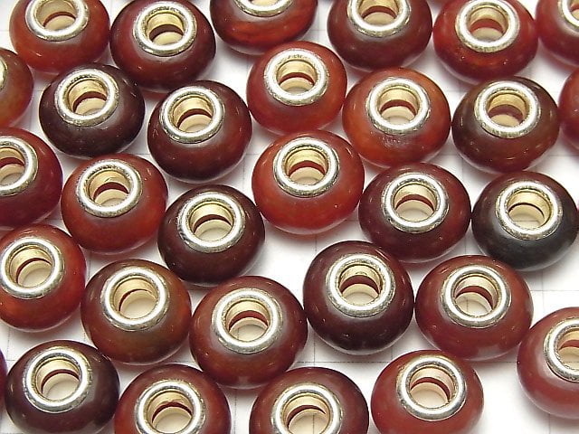 Buffalo Horn Rondelle 14mm [5mm hole] Red 5pcs