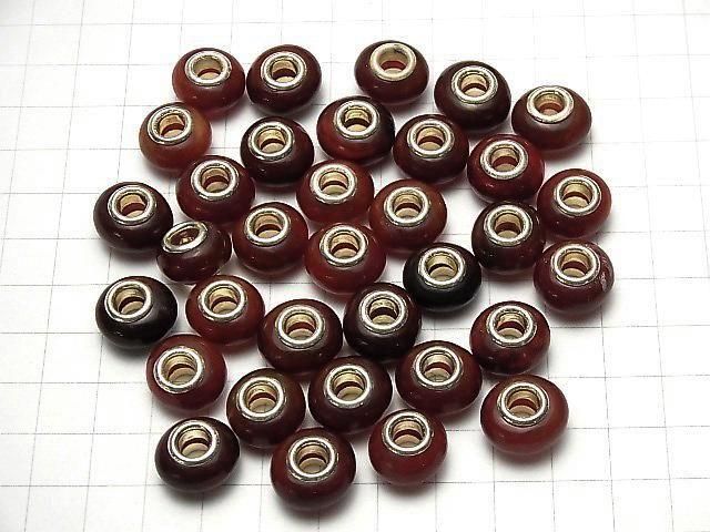 Buffalo Horn Rondelle 14mm [5mm Hole] Red 5pcs