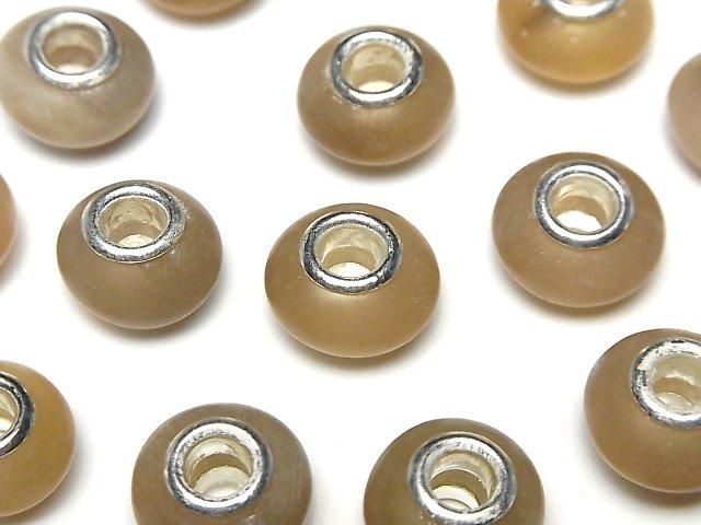 Buffalo Horn Rondelle 15mm [5mm hole] Gray 5pcs