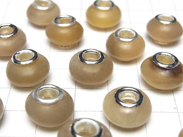Buffalo Horn Rondelle 15mm [5mm hole] Gray 5pcs