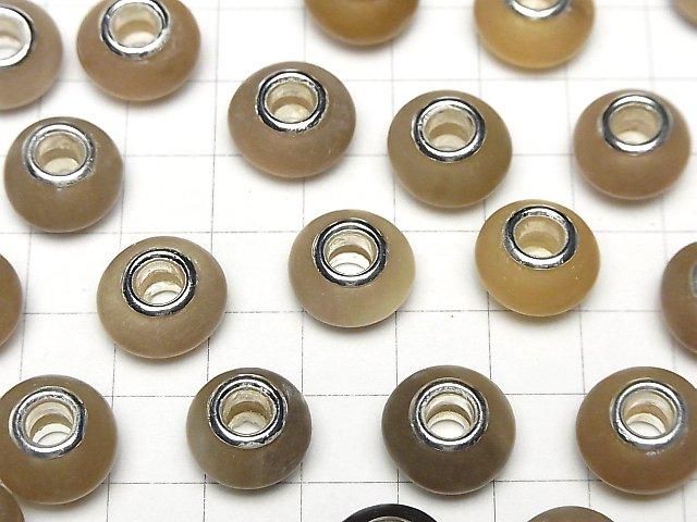 Buffalo Horn Rondelle 15mm [5mm hole] Gray 5pcs