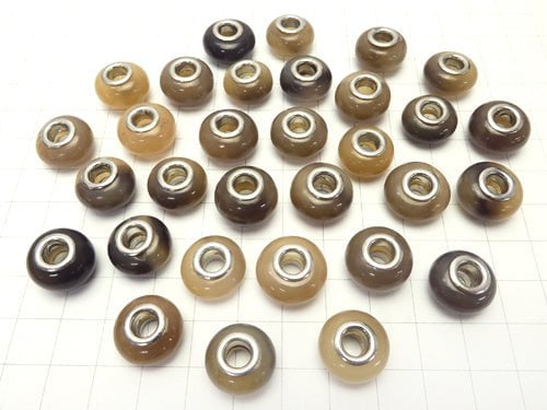 Buffalo Horn Roundel 15 mm [5 mm hole] gray 5 pcs $3.79!