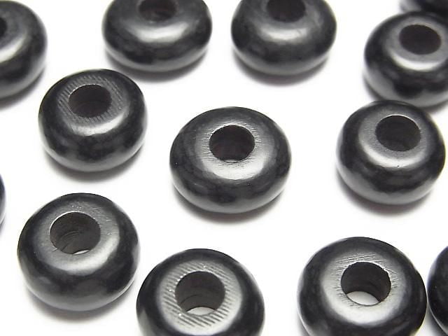 Buffalo Horn Rondelle 14mm [5mm Hole] Black 5pcs