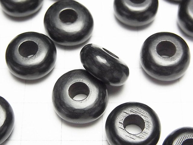 Buffalo Horn Roundel 14mm [5mm hole] Black 5pcs