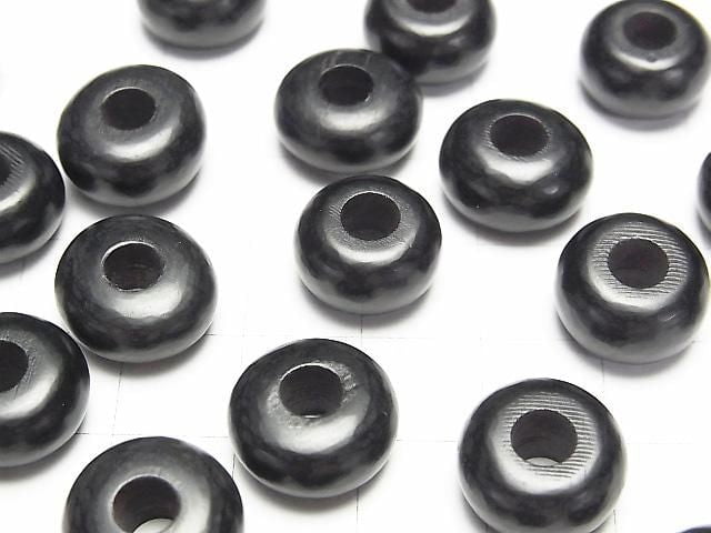 Buffalo Horn Rondelle 14mm [5mm Hole] Black 5pcs