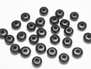 Buffalo Horn Rondelle 14mm [5mm hole] Black 5pcs