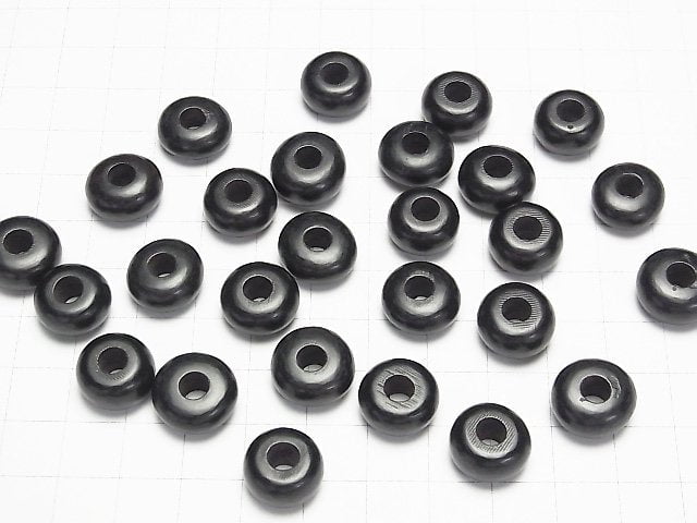 Buffalo Horn Roundel 14mm [5mm hole] Black 5pcs