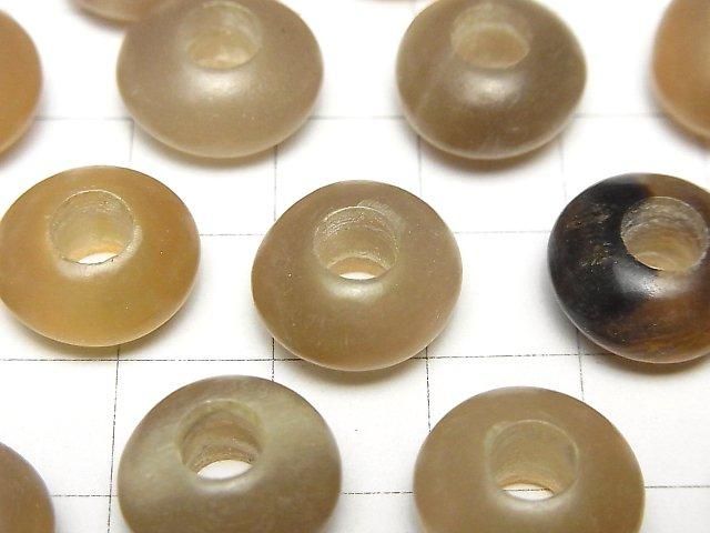 Buffalo Horn Rondelle 14mm [5mm Hole] Gray 5pcs
