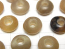Buffalo Horn Rondelle 14mm [5mm hole] Gray 5pcs