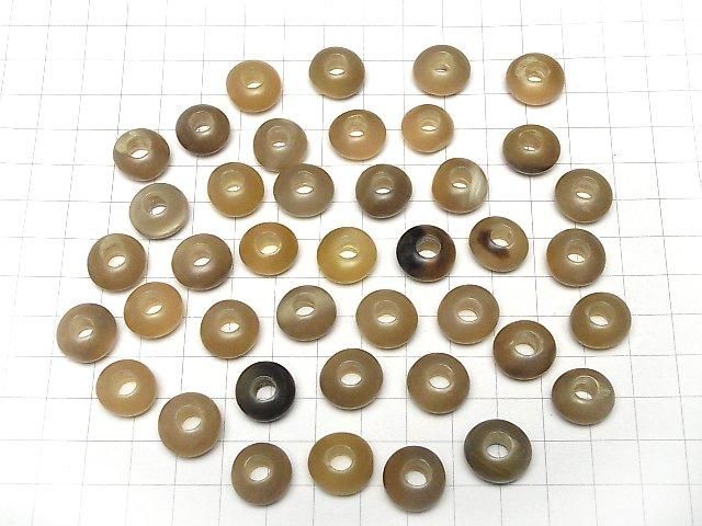 Buffalo Horn Rondelle 14mm [5mm Hole] Gray 5pcs