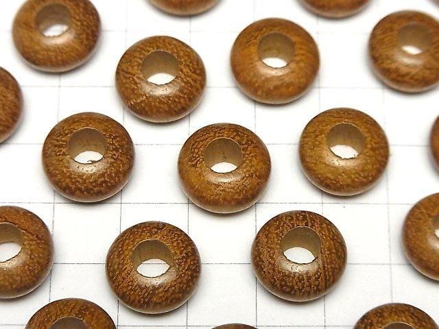 Wood Beads Rondelle 14mm [5mm hole] 10pcs