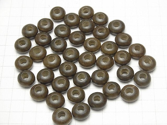 Gray Wood Roundel 14mm [5mm hole] 10pcs