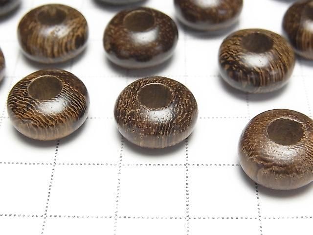Wood Beads Rondelle 14mm [5mm hole] 10pcs