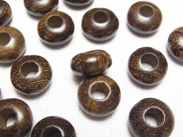 Wood Beads Roundel 14mm [5mm hole] 10pcs