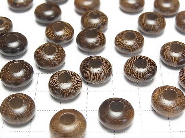 Wood Beads Rondelle 14mm [5mm hole] 10pcs