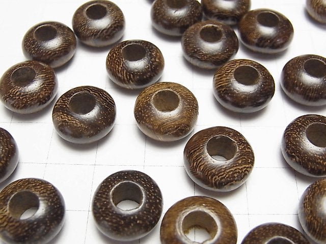 Wood Beads Roundel 14mm [5mm hole] 10pcs