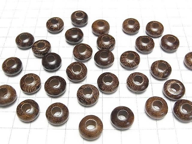 Wood Beads Rondelle 14mm [5mm hole] 10pcs