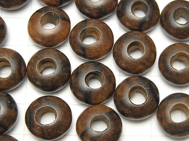 Wood Beads Rondelle 14mm [5mm hole] 10pcs