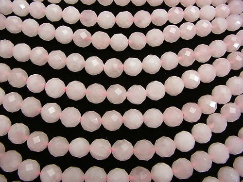 High Quality!  Rose Quartz AA++ 64Faceted Round 10mm half or 1strand beads (aprx.15inch/37cm)