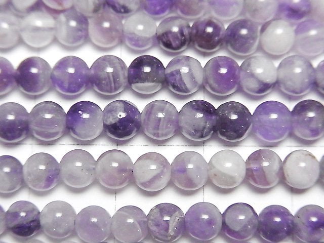 [Video] Stripe Amethyst Round 4mm 1strand beads (aprx.15inch/37cm)