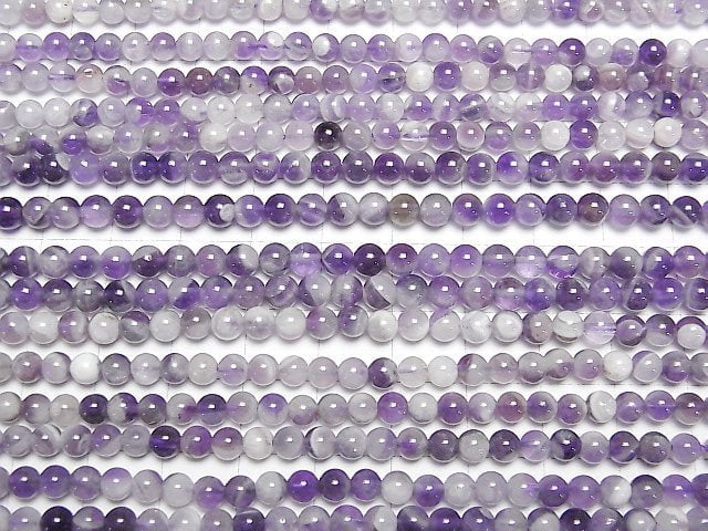 [Video] Stripe Amethyst Round 4mm 1strand beads (aprx.15inch/37cm)